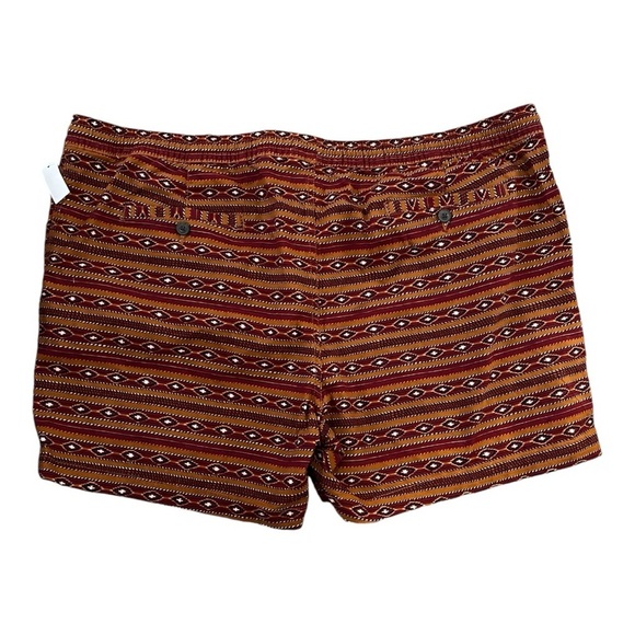 GoodThreads Tobacco Brown Line Geo Print Pull On Slim Fit Shorts Size XXL - Picture 2 of 11